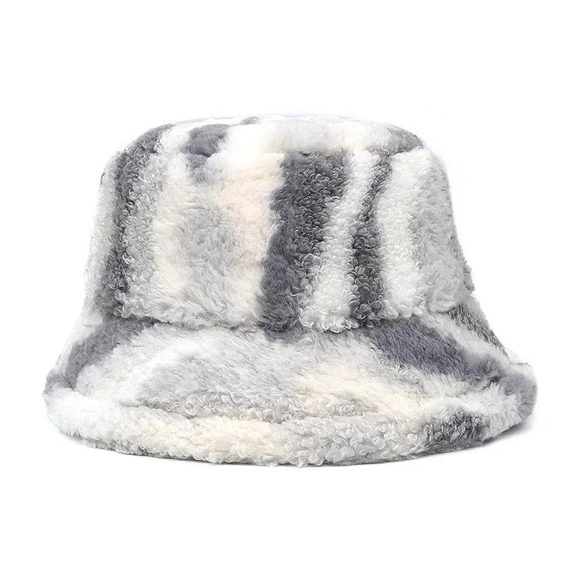 Winter Warm Fur Bucket Caps Women Men Outdoor Keep Warm Fluffy Panama Female Thickened Rabbit Hair Windproof Fisherman Caps