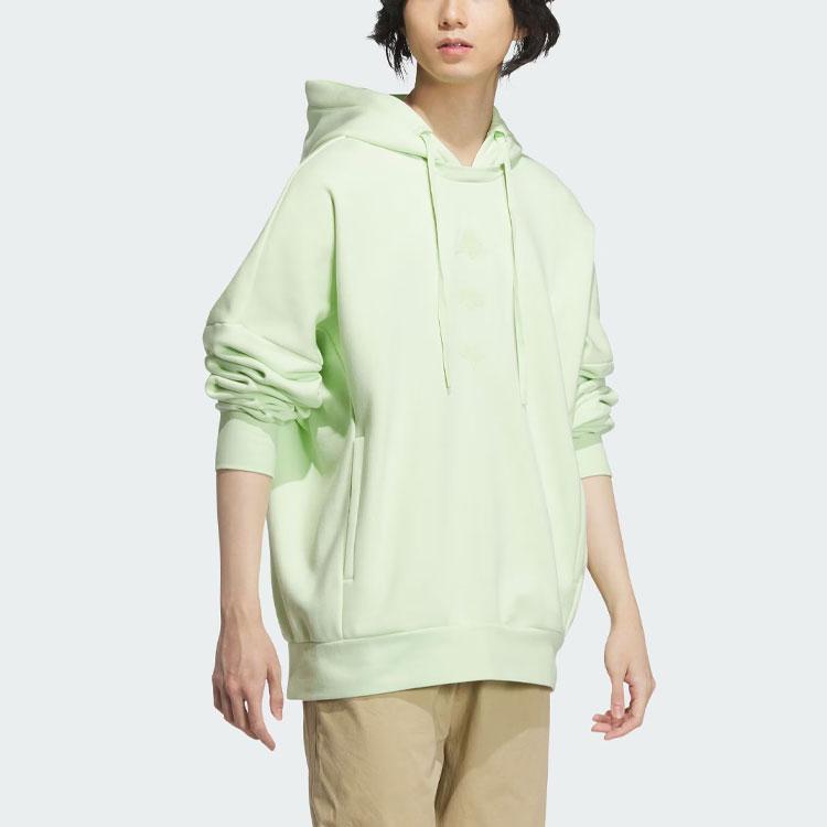 Adidas Sportbekleidung Übergroßer Hoodie Einfarbig Locker Sportlich Lässig Pullover Kapuzen-Sweatshirt Herren Hoodies Lindgrün JJ1346