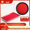 Red Quick-Drying Ink Pad for Office Stamps - Special Round Design