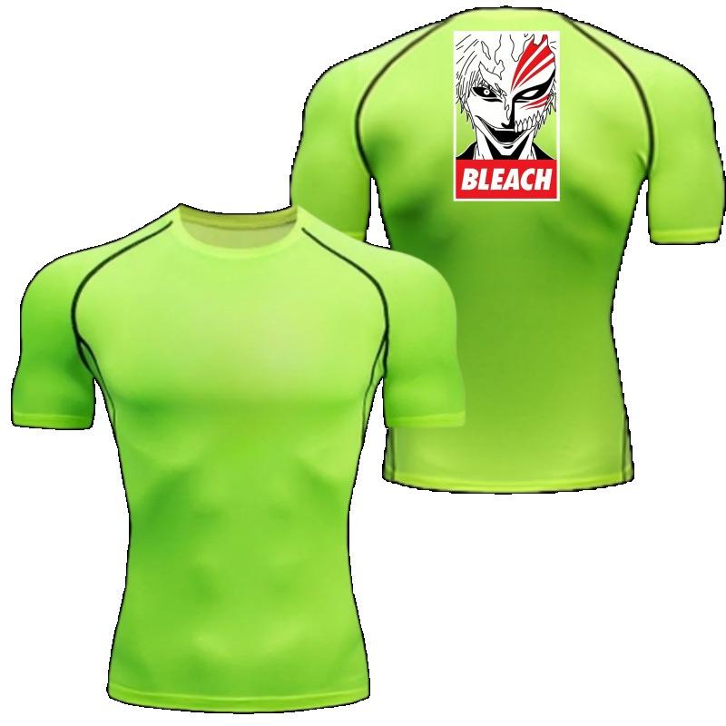 Bleach Men's Compressed Shirt Sports Quick Drying Fitness T-shirt Sweat-Absorbent Jogging Cycling Outdoor 8 Colors Short Sleeve