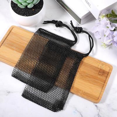 Nylon Mesh Drawstring Bags with Cord Lock Closure Black Pouch New Net Pouches  for Traveling