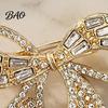 Alloy Lapel Pin Sparkling Rhinestone Bow Brooch, Mini Bowknot Shaped Bag Decoration Brooch Pin, Clothing Jewelry Accessory for Women Girls