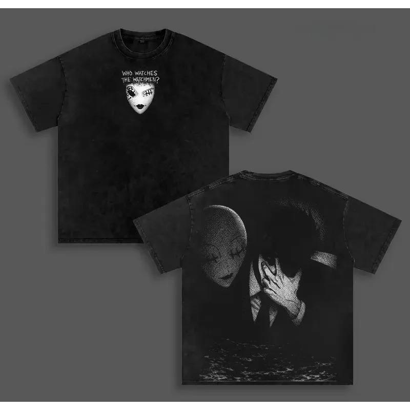 

Anime Jujutsu Kaisen T-shirt For Men Clothing Hiromi Higuruma Vintage Washed Tshirt Top Summer Short Sleeve Cotton Tee Shirt S