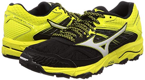 Mizuno Wave Mujin 5 Running Shoes, Black/Light Gray/Yellow, Size 23.0 cm, 2E