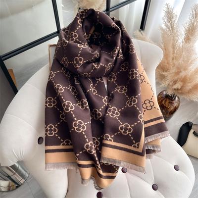 NOUVEAU Écharpe en Cachemire pour Femme Épaisse Chaude Hiver Couverture Marque Féminine Luxe Qualité Châle Enveloppant Bufanda Poncho Écharpe Pashmina