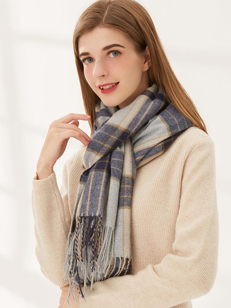 Women Scarf Winter Free  Plaid Fringed Scarve Ladies Pashmina Mujer Femme Foulard Bufanda Wrap Shawl Echarpe Hiver
