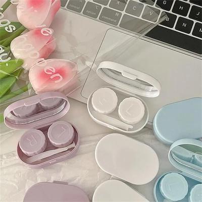 Mini Estuche para Lentes de Contacto Caja Portátil para Cuidado de Lentes de Contacto Estuche para Lentes de Contacto con Espejo Mujeres