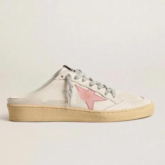 Sandali Donna Vintage 2024 Stella Pelle di Mucca Sporca - Versatili con Tacco Mezzo Aperto e Rialzo Interno