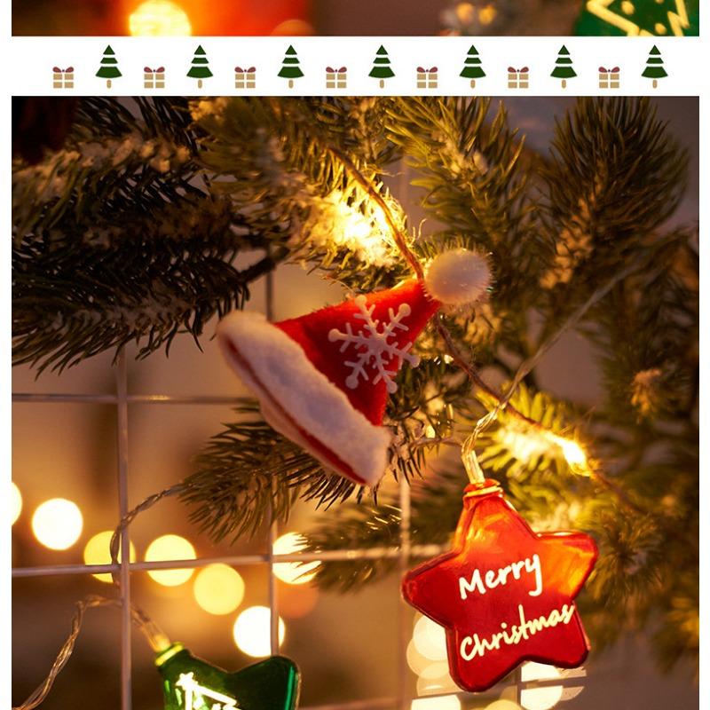 1PC 1.5m 10 lights electroplated star light string Christmas tree pendant ambient light string Interior decoration Christmas