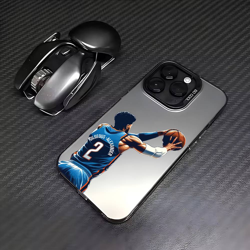 B-Basketball S-Shai G-Gilgeous A-Alexander Phone Case For iPhone 17,16,15,14,13,12,11 Plus,Pro Max,Colored Silver Phone Case