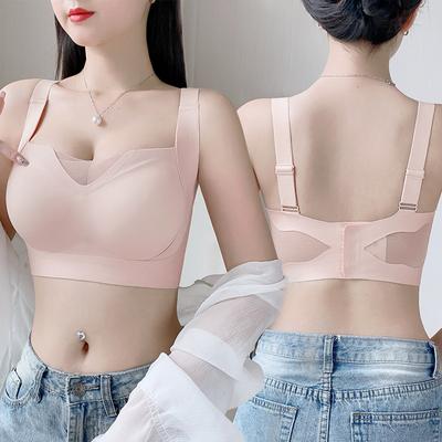 Large Size Women's Thin Traceless Chest Wipe Anti Light Lifting and Pulling Together Pair of Breast Adjustment Bra