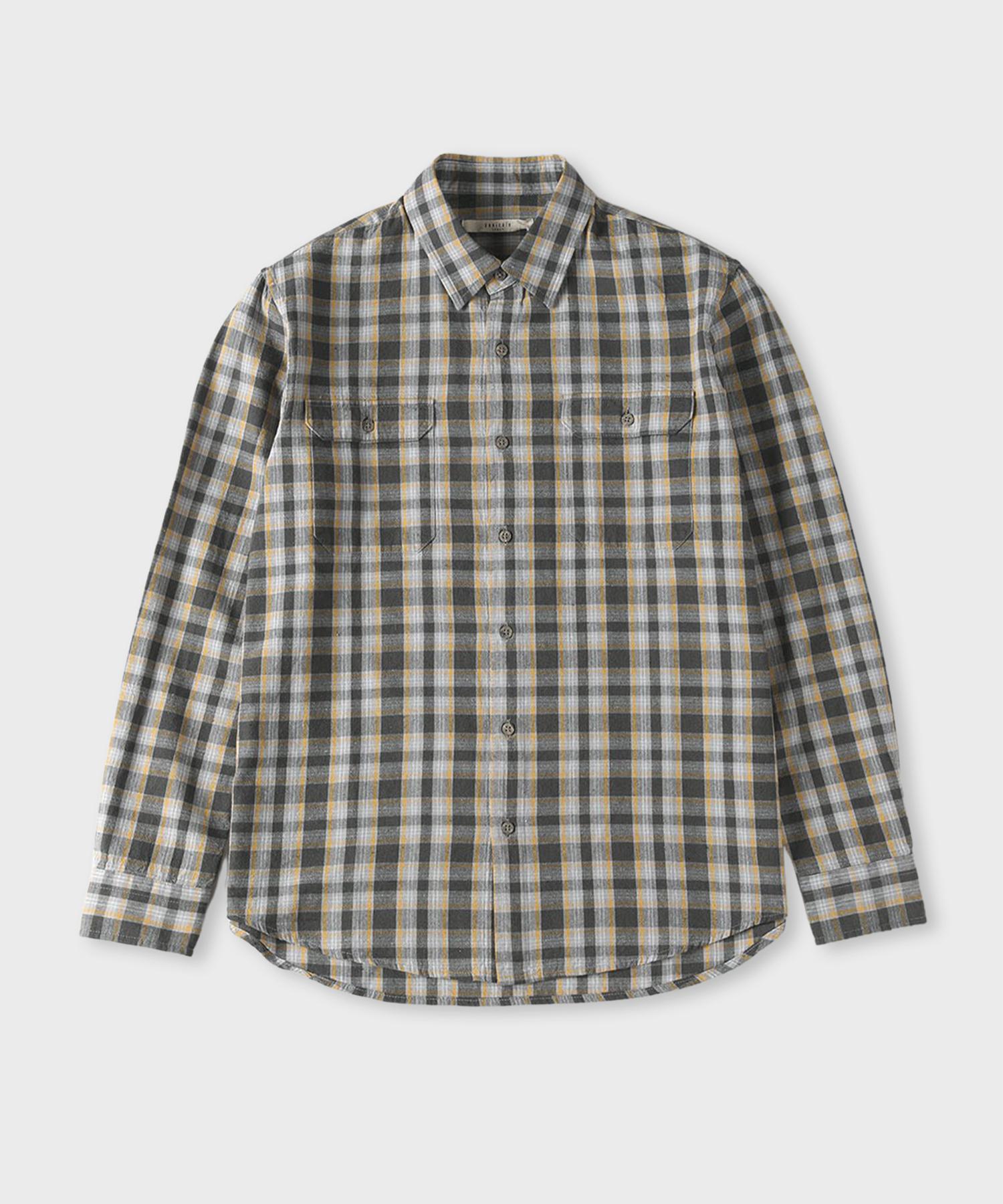 Panicalle Gray Cotton Check Shirt Gray/L