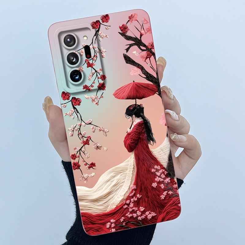 For Samsung Galaxy Note 20 Ultra Fashion Simplicity Oil Painting Flowers Ultra-thin Matte Anti-fingerprint Protector Phone Case