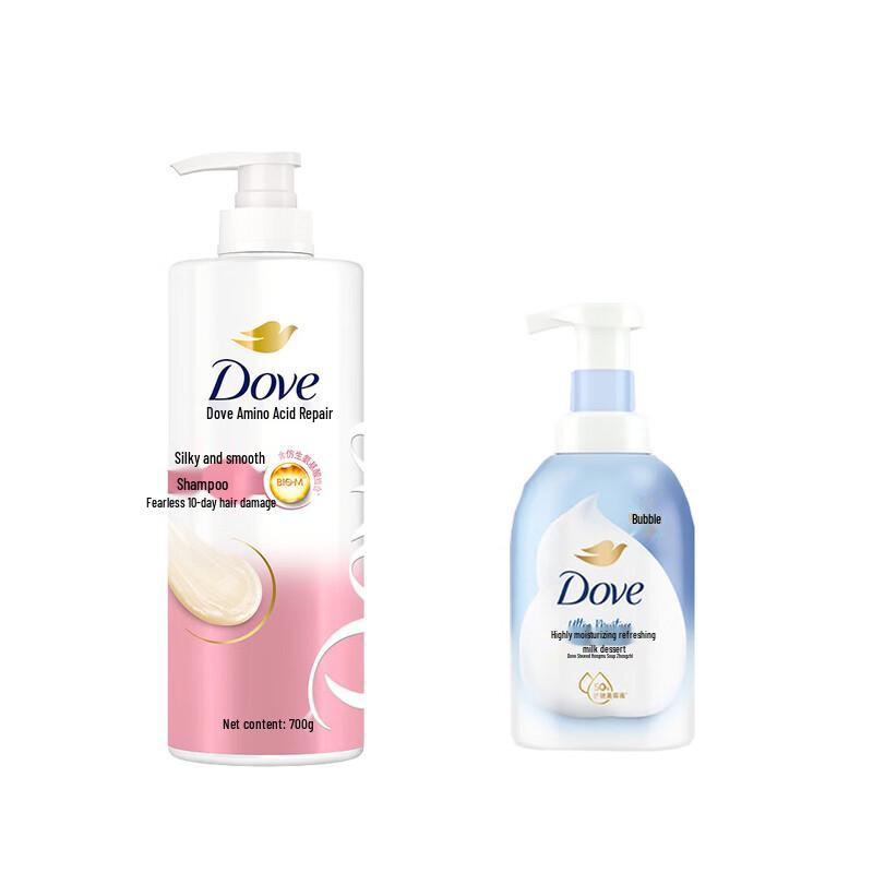 Dove Silky Smooth Shampoo & Deep Nourishing Bath Foam Set