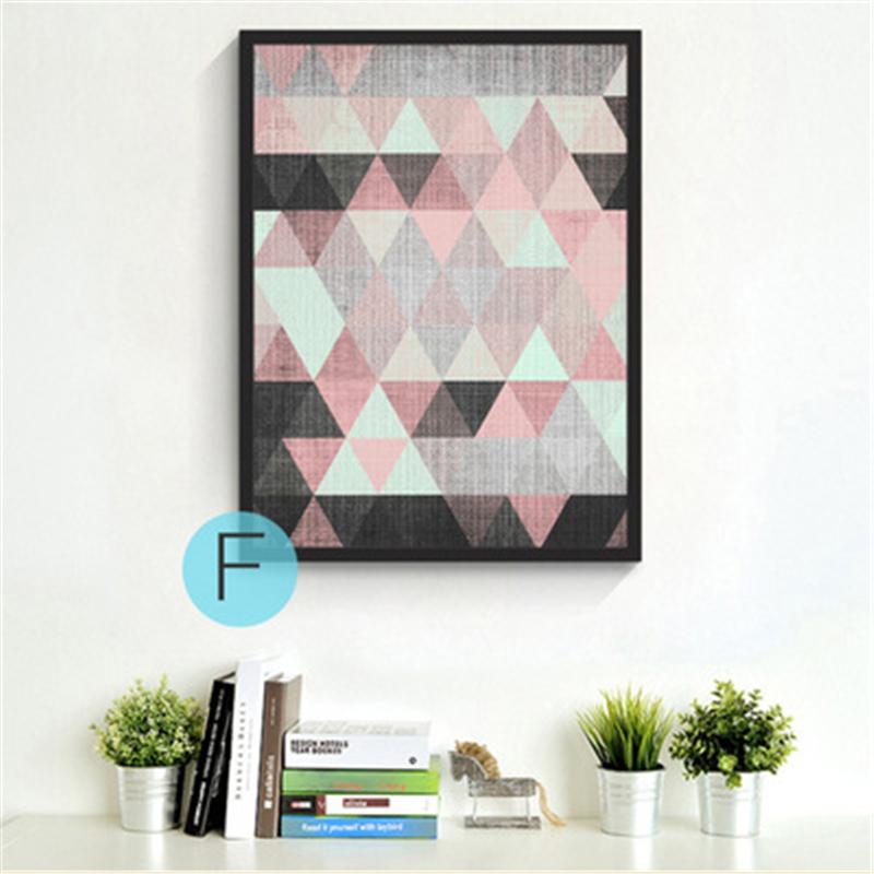 Modern Geometric Triangles Mountain Canvas Painting Minimalist Diamond Shape Art Poster Living Room Decor Wall Picture