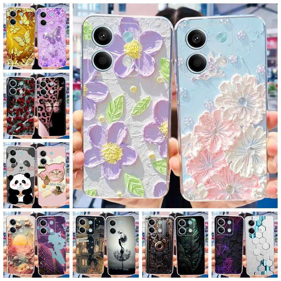 For Xiaomi Redmi Note 13 2024 Case Fashion Flower Soft Phone Case For Xiaomi Redmi Note 13 5G Soft Fundas Bumper Note13 4G Coque