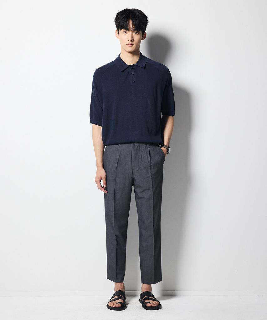 STCO Codigallery Comfort One-Pleat Slacks Charcoal Gray (Tapered Fit)_Cpauz02Bsc
