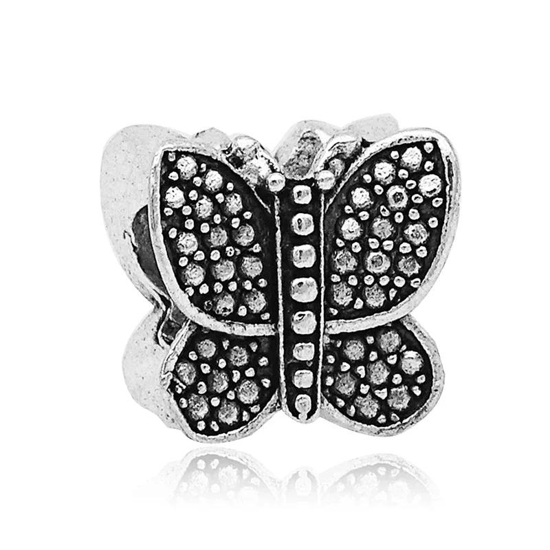 New Fashion Cartoon Animal Owl Fish Butterfly Shell Bird Bead Charms Fit Bracelets for Women DIY Jewelry Accessories