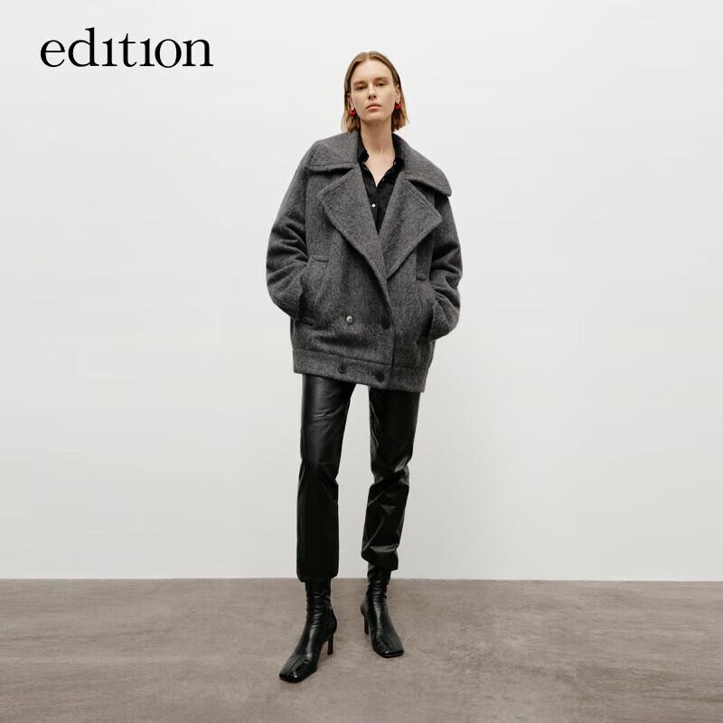 

Женское осеннее пальто-лацкан из альпаки и шерсти M 165