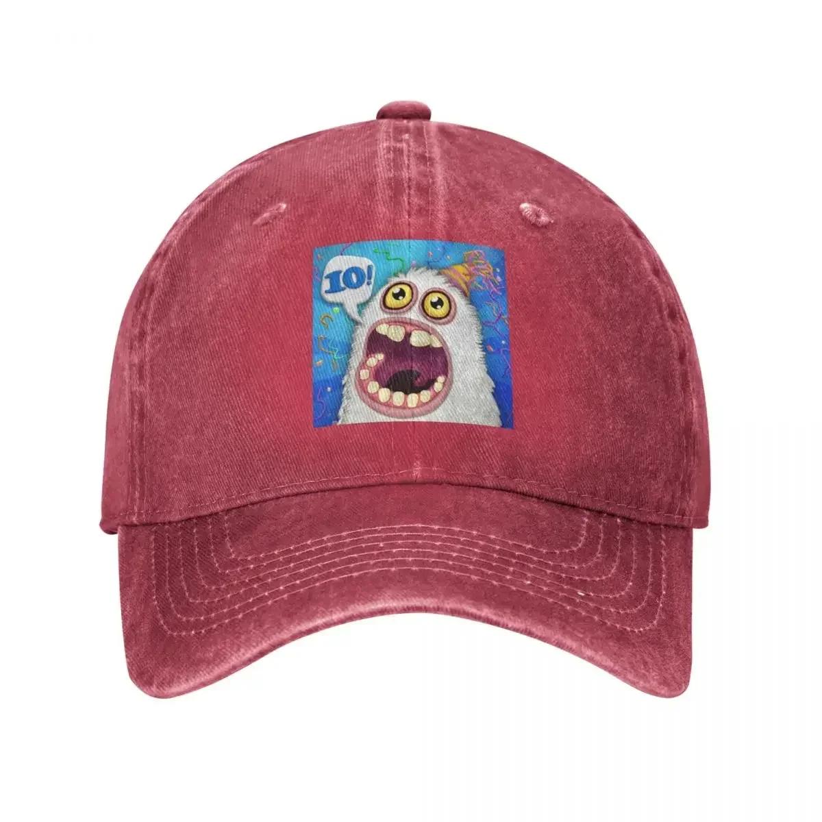 

Blue My Singing Monsters Baseball Caps Unisex Women Distressed Denim Washed Snapback Hat Cartoon Running Unstructured Soft Caps Hat One Size