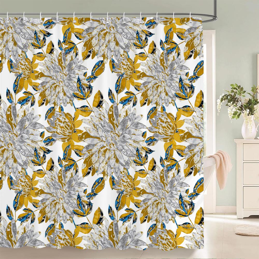 

Tropical Plants Animals Bathroom Curtains Green Leaf Plant Waterproof Polyester Shower Curtain Nordic Home Bath Room Decoration W90xH180cm