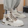 Handsome Stylish Men's Autumn Winter Spring Hightop Walking Work Boots Male Students Hightcut Skateboard Shoes