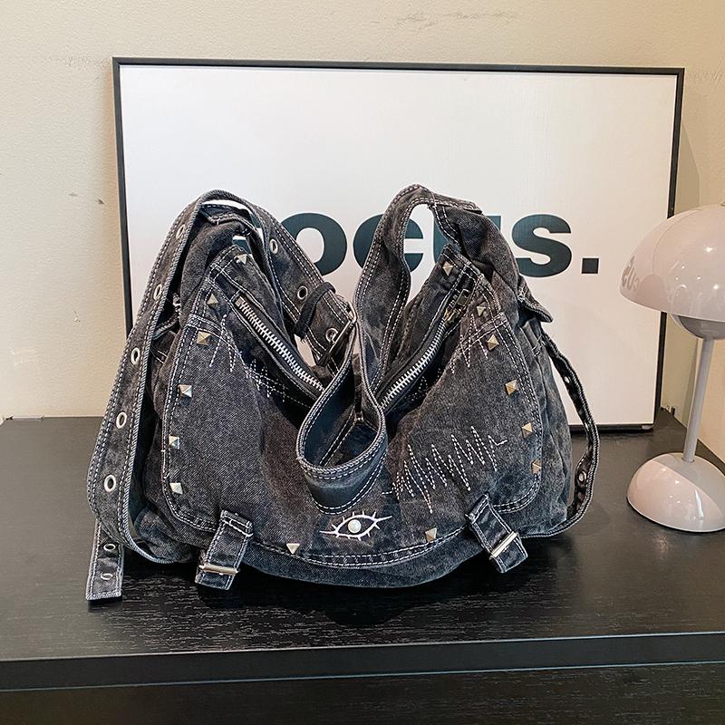 

Women Bag Simple Fashion Large Capacity Trend Shoulder Bag Washed Denim Cloth Totes Casual Tote Handbags Designer Quality 43cm15cm35cm