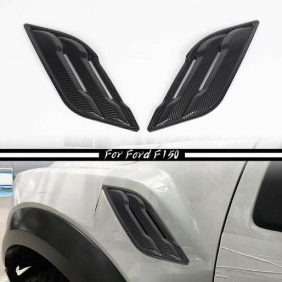 For 2017- Ford F150 F-150 Raptor Carbon Side Air Vent Hood Intake Cover Trim