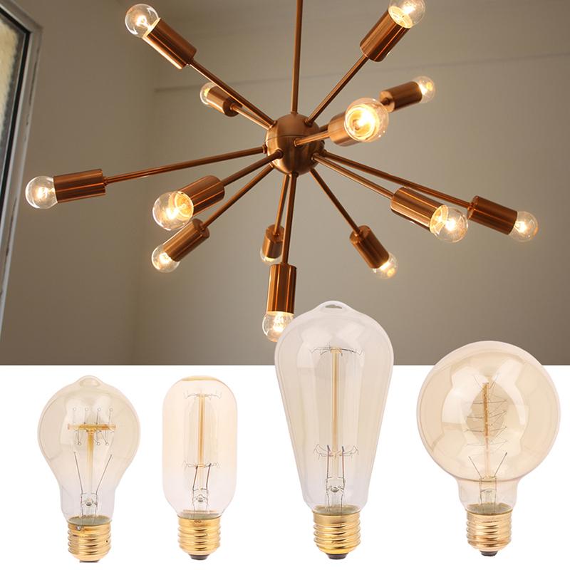 Dimmable Light Bulb E27 40W 220V Retro Warm Yellow Bulb St64 T45 A19 G80 Filament Light Incandescent Ampoule Bulbs