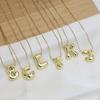 Creative A-Z Balloon Bubble Letter Pendant Neckalce for Women Gold Plated Chunky Initial Necklaces Jewelry Birthday Gift