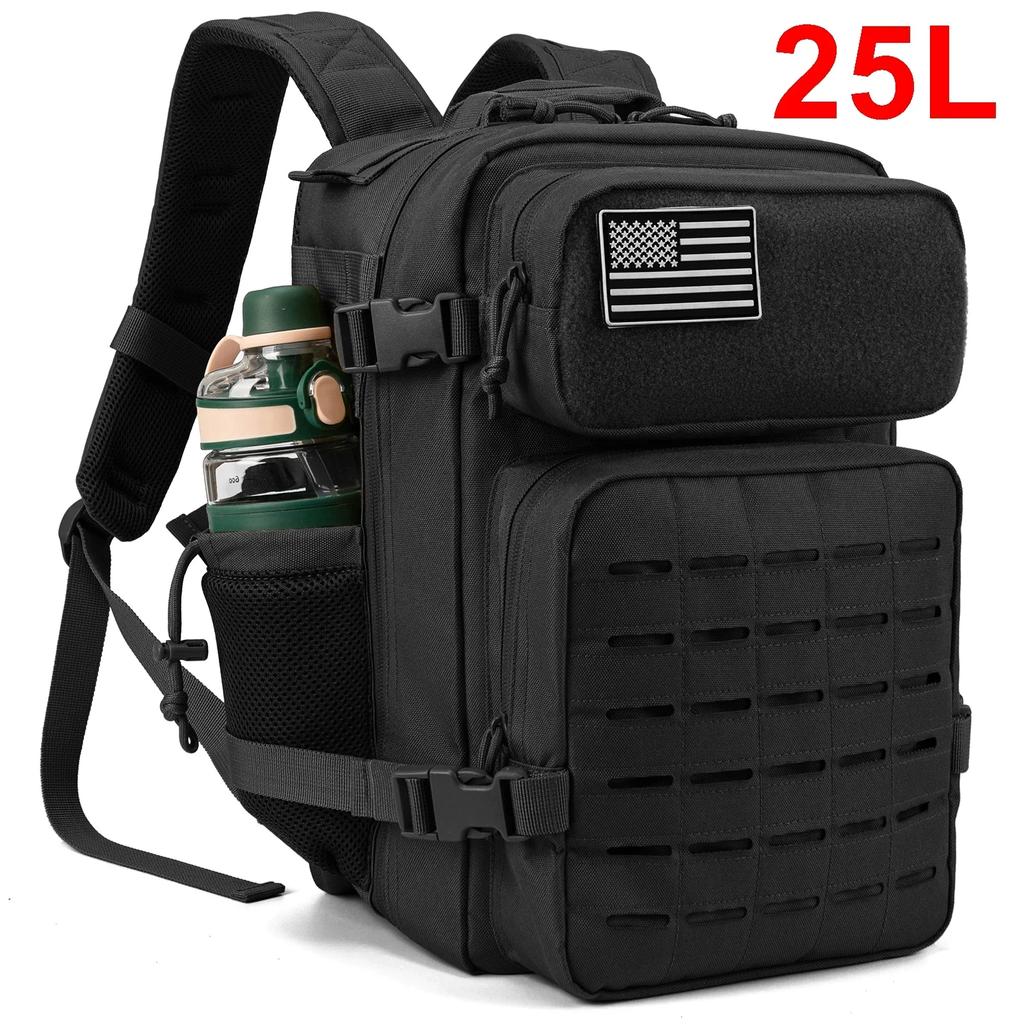 25L/45L Taktischer Rucksack für Herren und Damen, Mini-Schulrucksack und Fitnessstudio-Rucksack mit doppeltem Getränkehalter