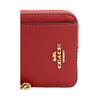 Coach Card Case With Zipper Closure And Chain Wrist Strap In Pebble Leather Mini Wallet Women Wallets Red 6303-IMP1Y