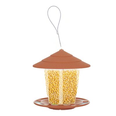 Outdoor Hanging Bird Feeder Automatic Bird Feeder with Sturdy Wire and Roof for Garden Backyard