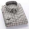 New 100% Pure Cotton Flannel Men's Plaid Shirts Male Business Casual High Quality Long sleeve Shirt for Men Pocket Shirt 4XL 5XL