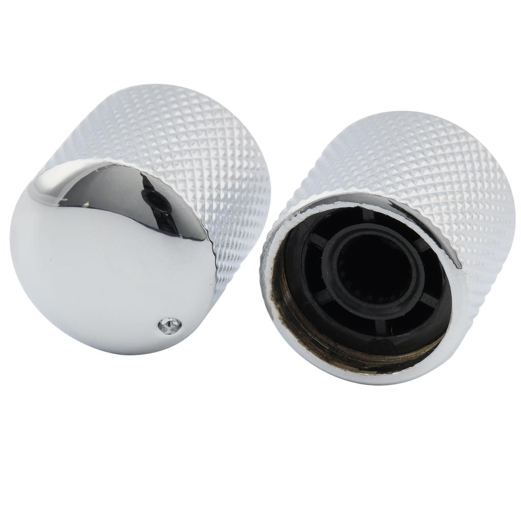 Musiclily Pro Metric Steel Dome Knobs with Indicator Dots for Imported Electric Chrome of Pop-In Guitars/Basses, (Set 2)