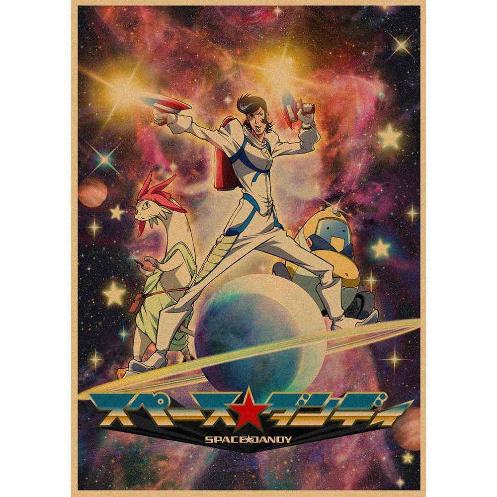 Space Dandy Retro Japanese Anime Kraft Paper Poster - Decorative Mural Painting 29.7X42cm (A3 size)