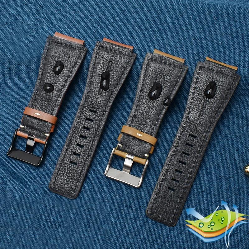 35mm*24mm Genuine Leather Watchband Men's wristband for Bell Ross BR-01 and BR-03 Strap Wrist Belt Bracelet + Tool