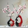 Modern Chinese Style Resin Vase Decor Living Room Office Entryway Gift Home Desktop Ornament