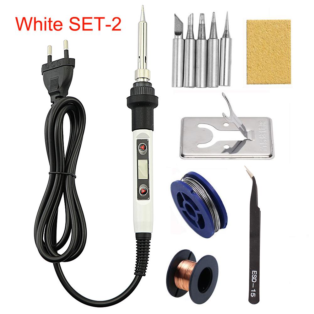 Adjustable Temperature Solder Iron 80W 220V / 110V LCD Electric Soldering Iron Welding Repair Tools