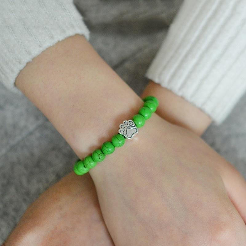 paw print beaded bangle