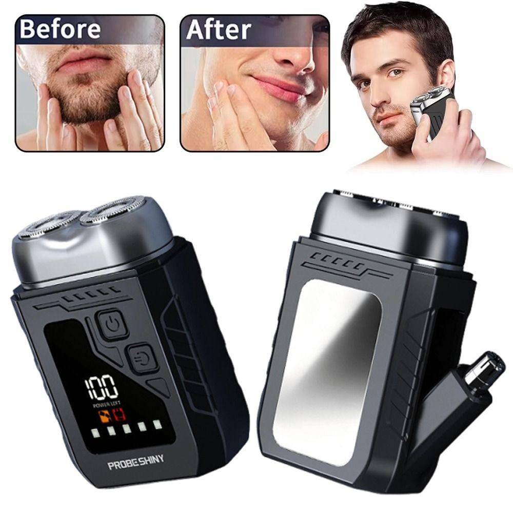 Digital Display Mini Electric Shaver 2in1 Smart Nose Hair Clipper Men's Gift