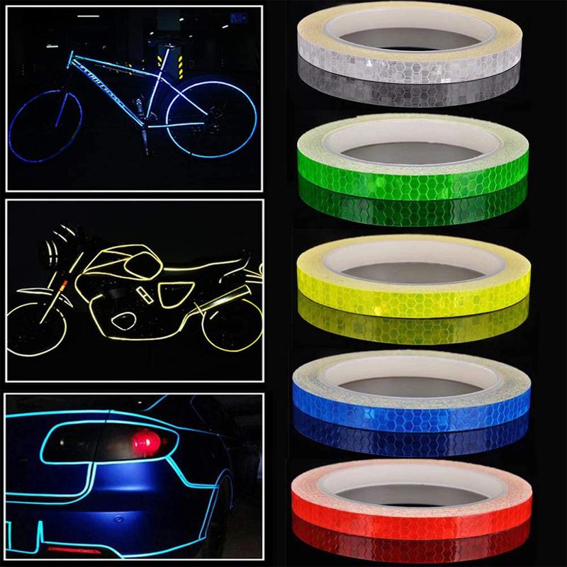 5 Colors Safety Reflective Warning Stickers Waterproof Outdoor Bicycle Rim Reflective Tapes For Bikes Bicycles Motorcycle Decor