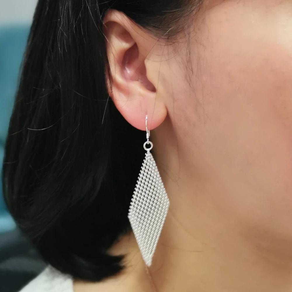 New Trend 925 Sterling Silver Fine Net Chain Bracelets Earrings For Women Jewelry Sets Fashion Party Wedding Accessories Gifts