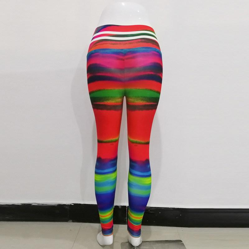 Colourful Sunset Print High-Waisted Leggings for Fitness, Yoga and Workouts - Women's