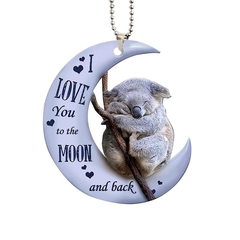 Acrylic Car Pendant Frog Moon Design Ideal For Valentine's Day And Christmas Decor
