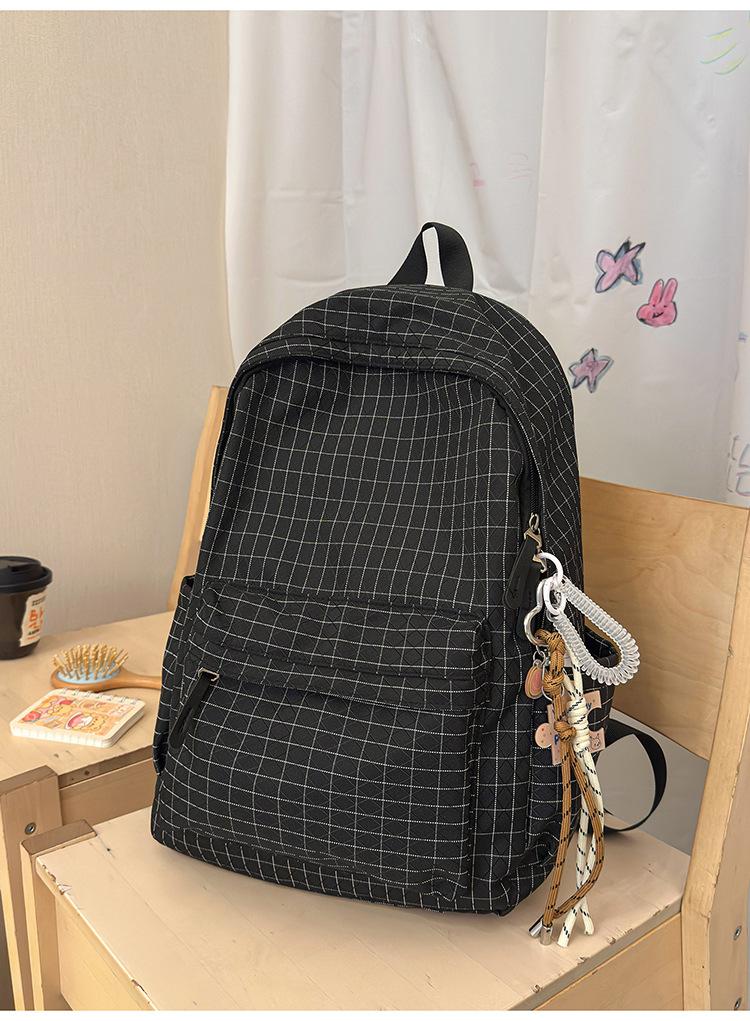 Schoolbag high value fashion plaid backpack couple style commuter leisure large capacity schoolbag lightweight trend versatile backpack