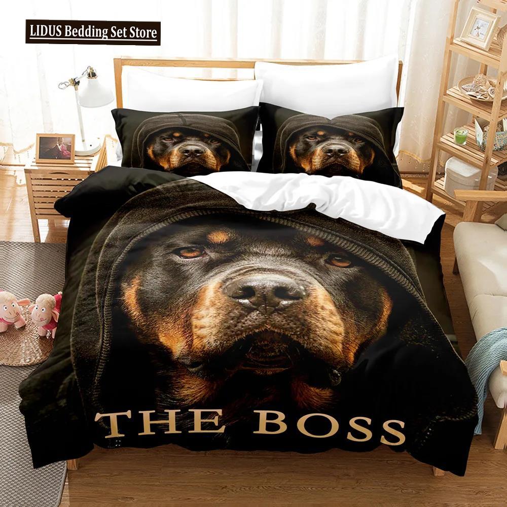 Hunde Tröster Bettbezug Einzel Kinder Niedliches Bettwäscheset Cartoon Welpenmuster Bettbezug Set 3D Stepp-/Deckbettbezug Kissenbezüge