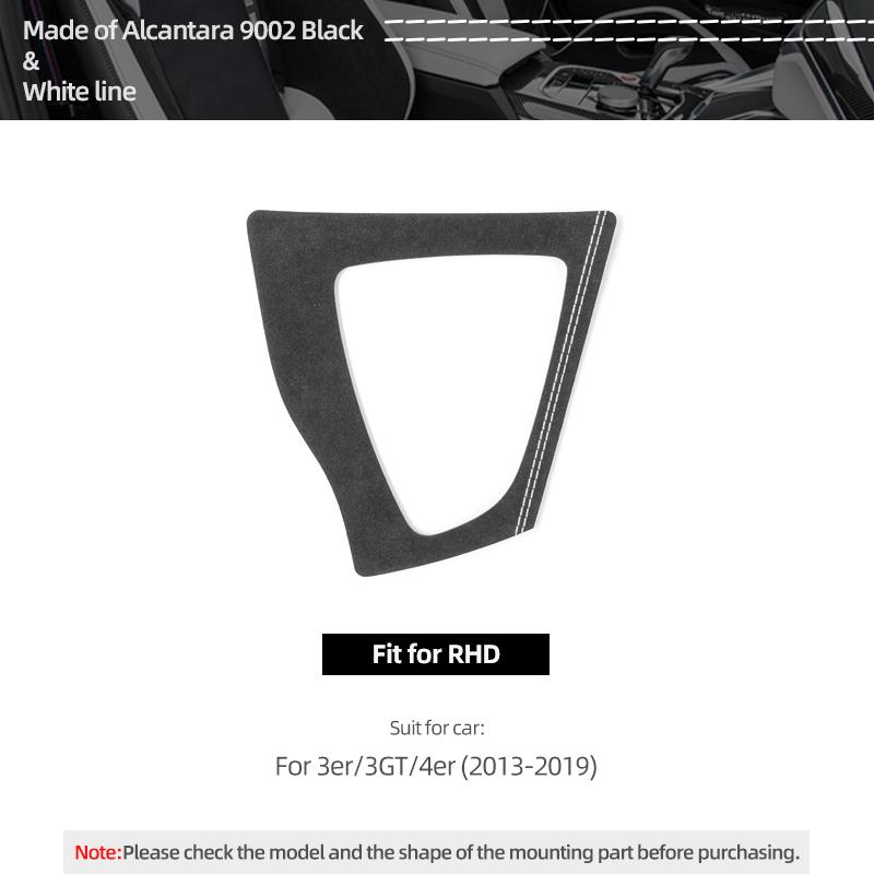 For BMW 3 4 Series F32 F30 F34 F33 F36 Made of Alcantara Gear Shifter Panel Trim Performance Stickers Car Interior Accessories