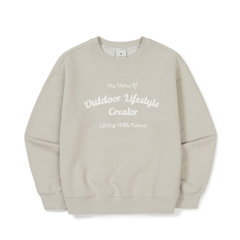 SNOWPEAK Land Women's Chain Lettering Sweatshirt Light Beige (S23FWFHT65)