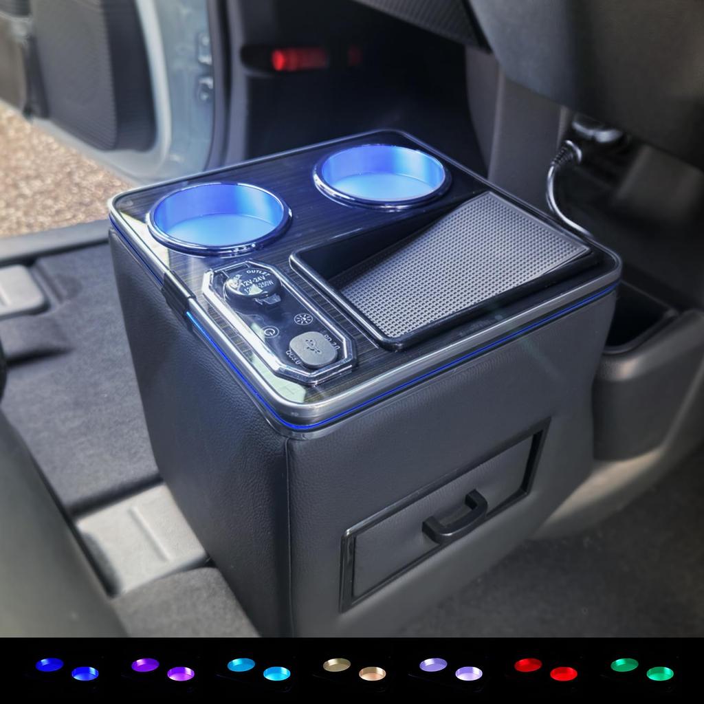CEMOFE Console Box for Nissan Center Console with Drink 7 Color Brightness and USB Compatible with Nissan Custom Interior Parts 2023 and N-BOX